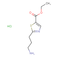 Chemical structure of ethyl 2-(3-aminopropyl)-1,3-thiazole-5-carboxylate hydrochloride - CSSB20963516819