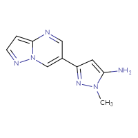 Chemical structure of 1-methyl-3-{pyrazolo[1,5-a]pyrimidin-6-yl}-1H-pyrazol-5-amine - CSSB00102965409