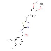 Chemical structure of N-{5-[(3,4-dimethoxyphenyl)methyl]-1,3,4-thiadiazol-2-yl}-3,4-dimethylbenzamide - CSSB00121611619
