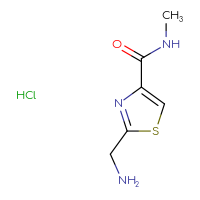 Chemical structure of 2-(aminomethyl)-N-methyl-1,3-thiazole-4-carboxamide hydrochloride - CSSB06446545568
