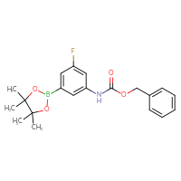 Chemical structure of benzyl N-[3-fluoro-5-(4,4,5,5-tetramethyl-1,3,2-dioxaborolan-2-yl)phenyl]carbamate - CSSB00010380727