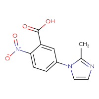 Chemical structure of 5-(2-methyl-1H-imidazol-1-yl)-2-nitrobenzoic acid - CSSB00000512936