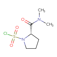 Chemical structure of (2S)-2-(dimethylcarbamoyl)pyrrolidine-1-sulfonyl chloride - CSSB00134845812