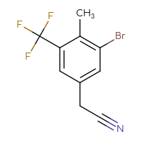 Chemical structure of 2-[3-bromo-4-methyl-5-(trifluoromethyl)phenyl]acetonitrile - CSSB00135252600