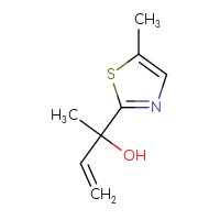 Chemical structure of 2-(5-methyl-1,3-thiazol-2-yl)but-3-en-2-ol - CSSB03551291970