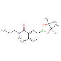 Chemical structure of N,2-dimethyl-N-propyl-5-(4,4,5,5-tetramethyl-1,3,2-dioxaborolan-2-yl)benzamide - CSSB02522297233
