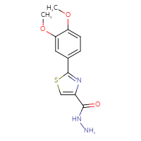 Chemical structure of 2-(3,4-dimethoxyphenyl)-1,3-thiazole-4-carbohydrazide - CSSB00025733660