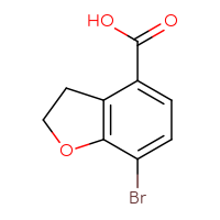 Chemical structure of 7-bromo-2,3-dihydro-1-benzofuran-4-carboxylic acid - CSSB02495661752