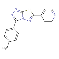 Chemical structure of 4-[3-(4-methylphenyl)-[1,2,4]triazolo[3,4-b][1,3,4]thiadiazol-6-yl]pyridine - CSSB00121637804