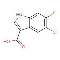 Chemical structure of 5-chloro-6-fluoro-1H-indole-3-carboxylic acid - CSSB00016112465