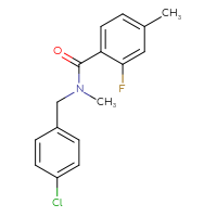 Chemical structure of N-[(4-chlorophenyl)methyl]-2-fluoro-N,4-dimethylbenzamide - CSSB00028913024