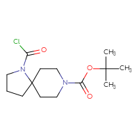 Chemical structure of tert-butyl 1-(carbonochloridoyl)-1,8-diazaspiro[4.5]decane-8-carboxylate - CSSB00154451689