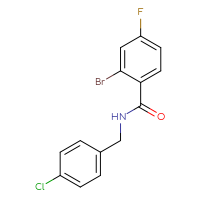 Chemical structure of 2-bromo-N-[(4-chlorophenyl)methyl]-4-fluorobenzamide - CSSB00000394440