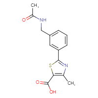 Chemical structure of 2-[3-(acetamidomethyl)phenyl]-4-methyl-1,3-thiazole-5-carboxylic acid - CSSB03496562003