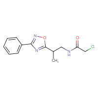Chemical structure of 2-chloro-N-[2-(3-phenyl-1,2,4-oxadiazol-5-yl)propyl]acetamide - CSSB01716583157