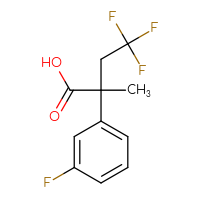 Chemical structure of 4,4,4-trifluoro-2-(3-fluorophenyl)-2-methylbutanoic acid - CSSB00160572516