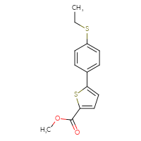 Chemical structure of methyl 5-[4-(ethylsulfanyl)phenyl]thiophene-2-carboxylate - CSSB06590363556
