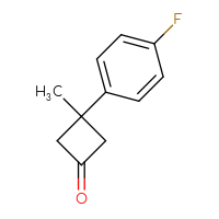 Chemical structure of 3-(4-fluorophenyl)-3-methylcyclobutan-1-one - CSSB00000719624