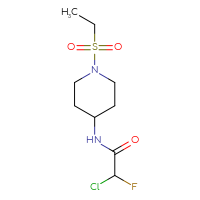 Chemical structure of 2-chloro-N-[1-(ethanesulfonyl)piperidin-4-yl]-2-fluoroacetamide - CSSB21332123382