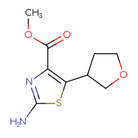 Chemical structure of methyl 2-amino-5-(oxolan-3-yl)-1,3-thiazole-4-carboxylate - CSSB00014062999