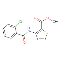 Chemical structure of methyl 3-(2-chlorobenzamido)thiophene-2-carboxylate - CSSB00000381420