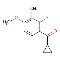 Chemical structure of cyclopropyl(2-fluoro-4-methoxy-3-methylphenyl)methanone - CSSB20814000374