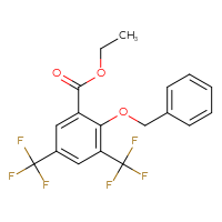 Chemical structure of ethyl 2-(benzyloxy)-3,5-bis(trifluoromethyl)benzoate - CSSB06835378500