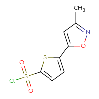 Chemical structure of 5-(3-methyl-1,2-oxazol-5-yl)thiophene-2-sulfonyl chloride - CSSB00010202616
