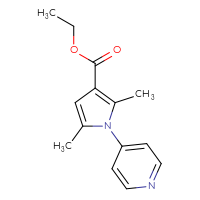 Chemical structure of ethyl 2,5-dimethyl-1-(pyridin-4-yl)-1H-pyrrole-3-carboxylate - CSSB01769001691