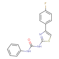 Chemical structure of 3-[4-(4-fluorophenyl)-1,3-thiazol-2-yl]-1-phenylurea - CSSB00025728544
