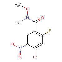 Chemical structure of 4-bromo-2-fluoro-N-methoxy-N-methyl-5-nitrobenzamide - CSSB21151594689