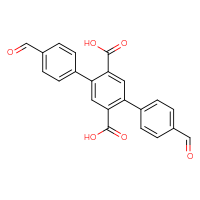 Chemical structure of 4'-formyl-4-(4-formylphenyl)-[1,1'-biphenyl]-2,5-dicarboxylic acid - CSSB06726395394