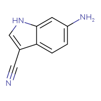 Chemical structure of 6-amino-1H-indole-3-carbonitrile - CSSB00009877026