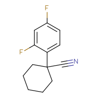 Chemical structure of 1-(2,4-difluorophenyl)cyclohexane-1-carbonitrile - CSSB00000709096