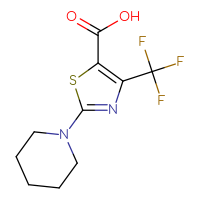 Chemical structure of 2-(piperidin-1-yl)-4-(trifluoromethyl)-1,3-thiazole-5-carboxylic acid - CSSB00008317646