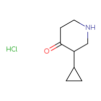 Chemical structure of 3-cyclopropylpiperidin-4-one hydrochloride - CSSB00010737727
