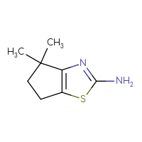 Chemical structure of 4,4-dimethyl-4H,5H,6H-cyclopenta[d][1,3]thiazol-2-amine - CSSB00000708288