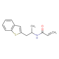 Chemical structure of N-[1-(1-benzothiophen-2-yl)propan-2-yl]prop-2-enamide - CSSB21332041870