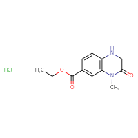 Chemical structure of ethyl 4-methyl-3-oxo-1,2,3,4-tetrahydroquinoxaline-6-carboxylate hydrochloride - CSSB20963527849