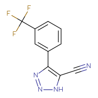 Chemical structure of 4-[3-(trifluoromethyl)phenyl]-1H-1,2,3-triazole-5-carbonitrile - CSSB00025731084