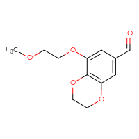 Chemical structure of 8-(2-methoxyethoxy)-2,3-dihydro-1,4-benzodioxine-6-carbaldehyde - CSSB14909449928