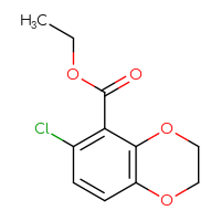 Chemical structure of ethyl 6-chloro-2,3-dihydro-1,4-benzodioxine-5-carboxylate - CSSB00053904322