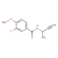 Chemical structure of N-(but-3-yn-2-yl)-3-fluoro-4-methoxybenzamide - CSSB00006802070