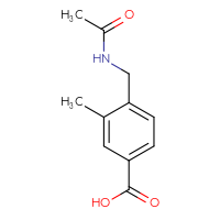 Chemical structure of 4-(acetamidomethyl)-3-methylbenzoic acid - CSSB06261615843