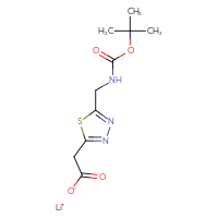 Chemical structure of lithium(1+) 2-[5-({[(tert-butoxy)carbonyl]amino}methyl)-1,3,4-thiadiazol-2-yl]acetate - CSSB21248677503