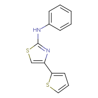 Chemical structure of N-phenyl-4-(thiophen-2-yl)-1,3-thiazol-2-amine - CSSB00000486642