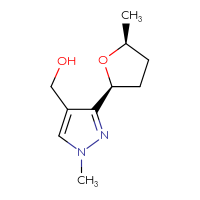 Chemical structure of {1-methyl-3-[(2S,5S)-5-methyloxolan-2-yl]-1H-pyrazol-4-yl}methanol - CSSB20621799147
