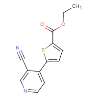 Chemical structure of ethyl 5-(3-cyanopyridin-4-yl)thiophene-2-carboxylate - CSSB06379209221