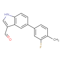 Chemical structure of 5-(3-fluoro-4-methylphenyl)-1H-indole-3-carbaldehyde - CSSB06589501926