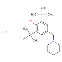 Chemical structure of 2,6-di-tert-butyl-4-[(piperidin-1-yl)methyl]phenol hydrochloride - CSSB20465145259